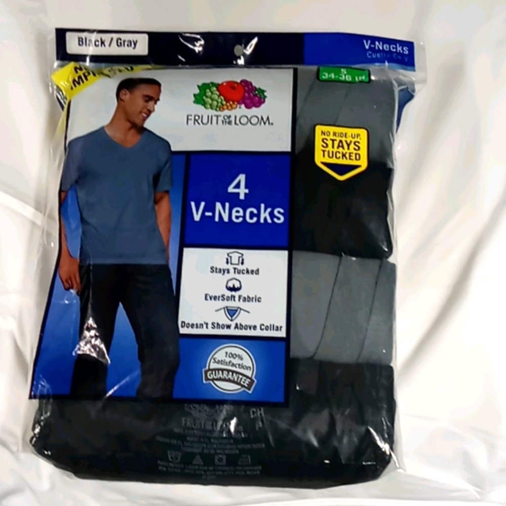 New in bag small blk and grey v neck t shirts